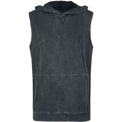 Black Premium by EMP Grijze tanktop met capuchon in een aangepaste wassing - Heren - S