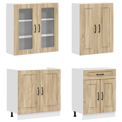 vidaXL - Keukenblok - KALMAR - 4 - st - Sonoma - Eiken - Bewerkt - hout