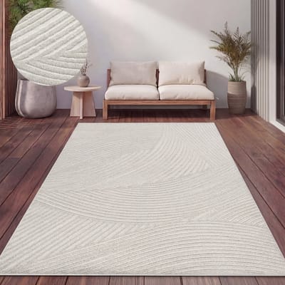 Paco Home Vloerkleed Voor Binnen En Buiten Balkon Terras Scandinavisch Boho Eenkleurig 120x170 cm