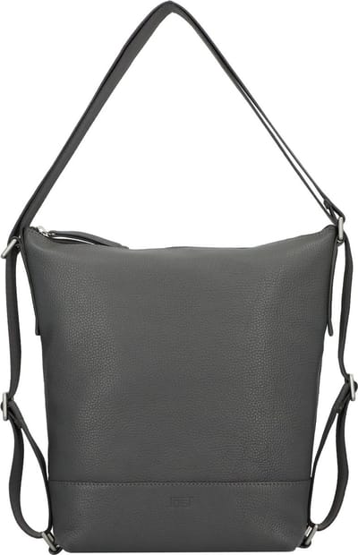 JOST Leren Schoudertas Vika 2-Way Bag Mid Grey Grijs