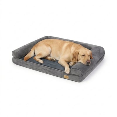 Stervia Hondenmand XL - Hondenbed - Grote Honden - Afneembare En Wasbare Hoes - Dik Schuim - Donkergrijs - 120 x 90 x 20 cm