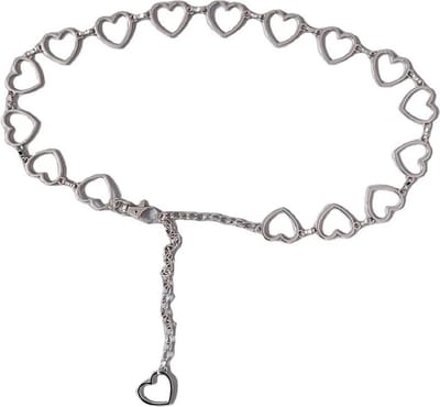 WiseGoods Premium Tailleriem Hartjes Dames - Damesriem Hart - Riem Hartje - Riemen Vrouwen - Dameskleding - Kleding Vrouw Zilver