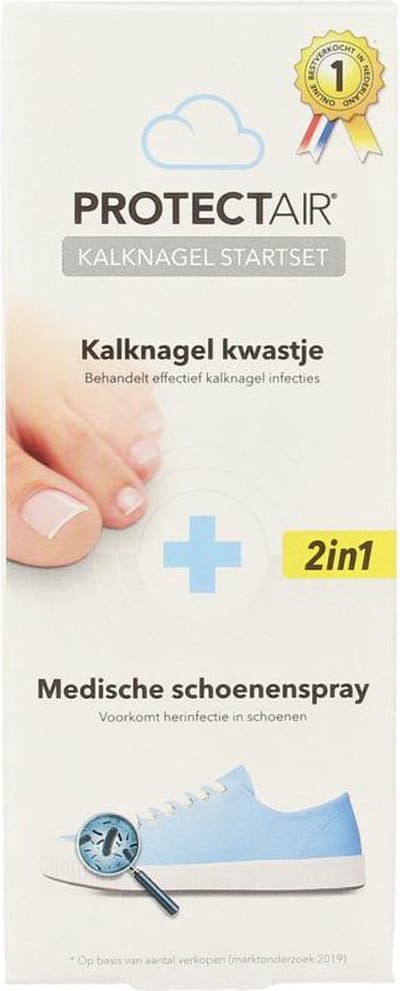 Protectair Kalknagel startset kalknagelkwastje en schoenspray 1 Set