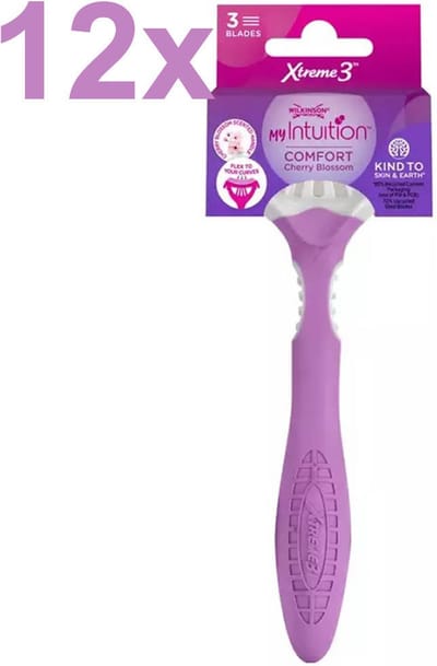 Wilkinson Sword - Xtreme 3 - My Intuition - Comfort - Cherry Blossom - Wegwerpscheermesje - 12 Stuks - Voordeelverpakking