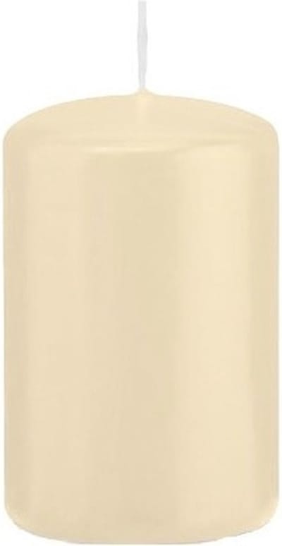 Trend Candles Cilinderkaars/stompkaars - cremewit - 5 x 8 cm - 18 branduren - met brandvertragende folie