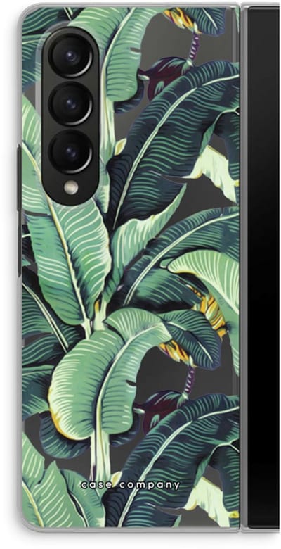 Case Company® - Hoesje geschikt voor Samsung Galaxy Z Fold4 hoesje - Bananenbladeren - Soft Cover Telefoonhoesje - Bescherming aan alle Kanten en Schermrand