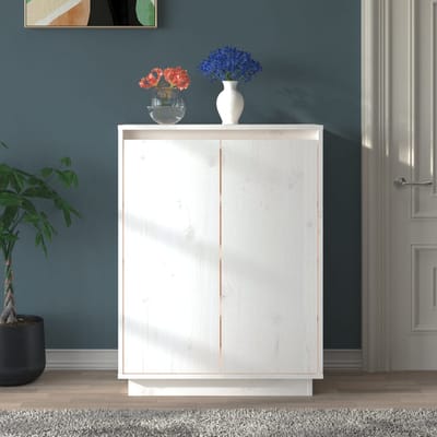 vidaXL - Schoenenkast - 60x35x80 - cm - massief - grenenhout - wit