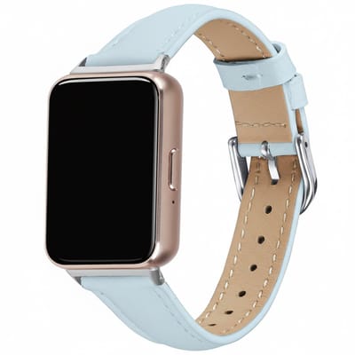 Leren bandje - geschikt voor Huawei Watch Fit 5 (PRO), Watch Fit 4 (Pro), Watch Fit 3 - leer met gespsluiting - blauw