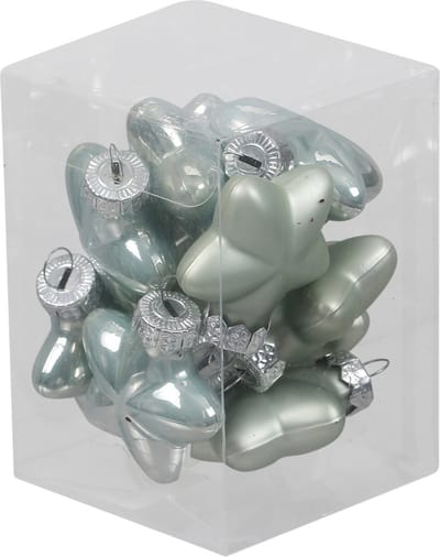 Othmar Decorations Kerstornamenten - sterren - 12x st - mintgroen - 4 cm - glas - kerstversiering