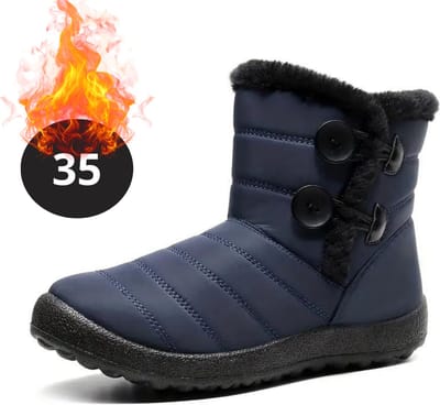 Bovista Snowboots - Sneeuwschoenen - Sneeuwboots - Dames - Wintersport - Ski - Skischoenen - Blauw - 35 - Knopen