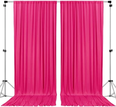 Polyester Gordijnen - Achtergrond Doek - Feestelijke Decoratie - Brandvertragend Materiaal - 3 x 3 m - Fuchsia