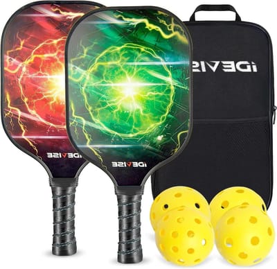 Pickleball Paddles Set - Sport Rackets - Balsport Uitoefenen - USAPA Goedgekeurd - Set van 2 - Rood en Groen