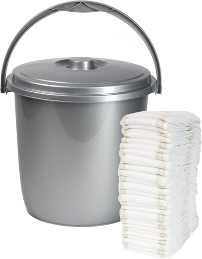 Plasticforte Luiers emmer - zilvergrijs - 15 liter - kunststof - met deksel