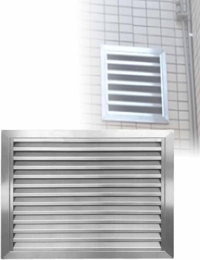 Ventilatierooster RVS - Wandrooster Plafondrooster - Luchtcirculatie Optimaliseren - Duurzaam Weerbestendig Ontwerp - Diverse Maten Beschikbaar - Zilverkleurig