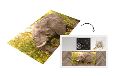 Keukenloper - Loper keuken - Olifant - Safari - Afrikaans - 120x60 cm - Keukenloper vinyl