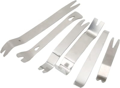 Set van 6 Stalen Auto Deurpaneel Verwijderingsgereedschappen, Universele Clip Pry Tools voor Audio en Raam, Hoogwaardige Stalen Pry Bars met Bubbel