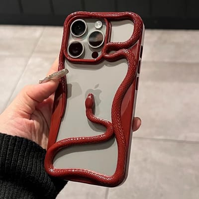 Luxe 3D Slang Holle Warmteafvoer Telefoonhoesje Voor iPhone 15 16 14 13 12 17 Pro Max Plus 17 Air Schokbestendig Gegalvaniseerde Cover For iPhone 17 Air