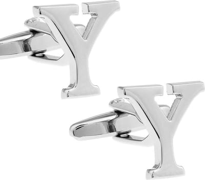 Amanto Manchetknopen Letter Y - 316L Staal - Alfabet - Ø15mm