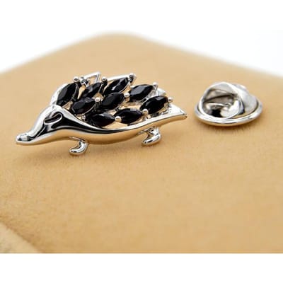 Aankomst Zirkonia Egel Kraagspeld Voor Vrouwen En Mannen Unisex Mode Koperen Broche Dierlijk Ontwerp Kinder Cadeau black