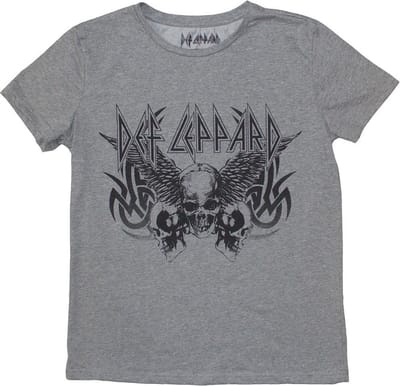 Def Leppard - Tribal Skull Dames T-shirt - S - Grijs