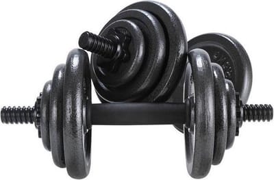 Opti Gietijzeren Halterset - 20kg Verstelbare Dumbbell Set 2x10 kg