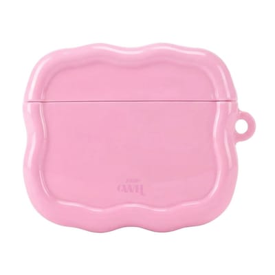 xoxo Wildhearts hoesje geschikt voor AirPods 3 - Bubble Blush - Ook als telefoonhoesje verkrijgbaar - Schokbestendige wavy case - Koptelefoonhoesje - Beschermhoes met golvend design - Roze