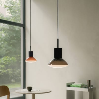 Grupa Onda hanglamp, perzikkleurig, Ø 17 cm, glas, GU10