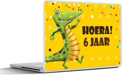 Laptop sticker - 11.6 inch - Jubileum - Kinderen - Krokodil - 30x21cm - Laptopstickers - Laptop skin - Cover