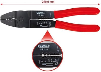 Krimptang - Kabelschoentang - Elektrische Installatie - Voor Niet Geïsoleerde Contacten - 05-6 mm² - Rood