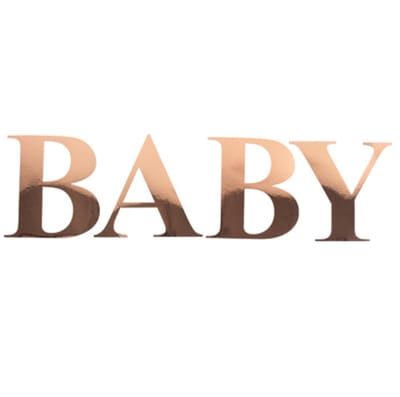 ARTYFETES - Roségouden Baby Letter Stickers 15 cm voor Babyshower