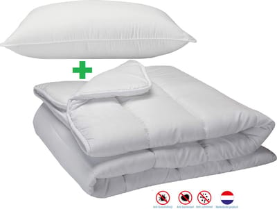 Royal Touch Luxe -Hotel Kwaliteit - Princess kinderdekbed Enkel 1Persoons-140x200 cm-Geschikt voor het hele jaar - Anti Allergie -Antibacterieel- Anti-huisstofmijt+ Hoofdkussen 60x70cm