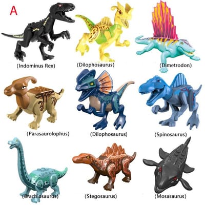 Dinosaures du Jurassique Tyrannosaure Rex Wyverne Vélociraptor Stégosaure Blocs de Construction Jouets pour Enfants Briques Figurines Jouet