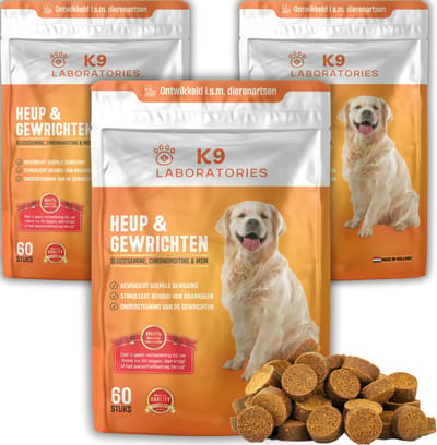K9 Laboratories Heup & Gewricht - Hond Supplement - Gewrichtsklachten, Ouderdom, Artrose - Met Glucosamine, Chondroïtine, Collageen & MSM - 180 Stuks