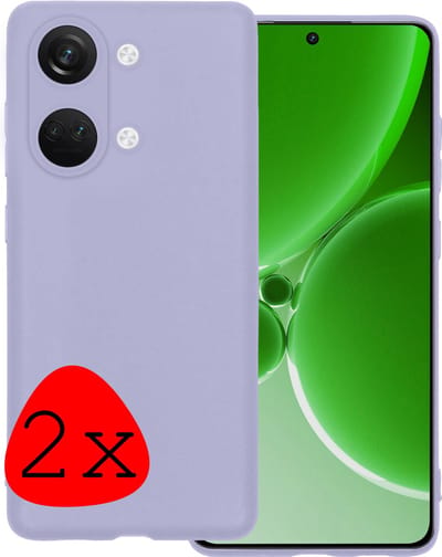 Hoesje 2 Stuks - Geschikt voor OnePlus Nord 3 - Sterk & Shockproof - Case Siliconen - Back Cover - Telefoon Hoes - Lila