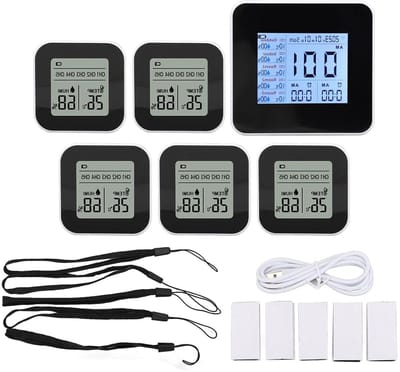 Weerstation Set - Temperatuur Monitor - Binnen Klimaat - Vijf Sensoren - 2.8 Inch Display - Wit