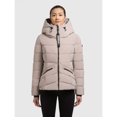 Gewatteerd jack met capuchon en labeldetail model 'HERSCH2'
