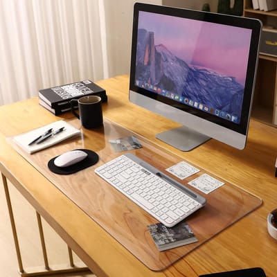 Bureaukussen - Bureauonderlegger Tafelbeschermer - Bureau Beschermen - Mat Transparant Design - 45x142 cm - Frosted