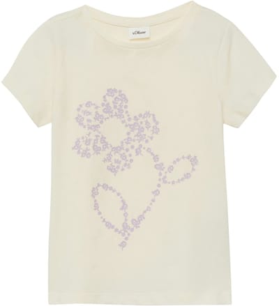 s.Oliver - Meisjes t-shirt - Maat 104/110 - Meisjes - Creme - katoen