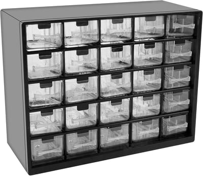 Opbergkast met 25 Laden en 50 Verdelers - Stapelbare Werkbank Organizer voor Hobby & Hardware