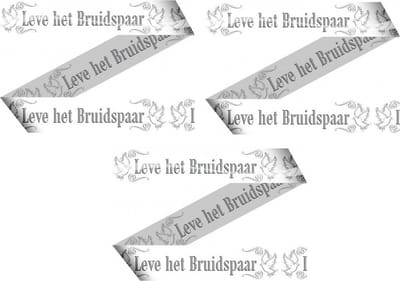 Bruiloft/huwelijk markeerlint - 3x - versiering - 15 meter - Afzetlint - trouwerij/trouwfeest - kunststof
