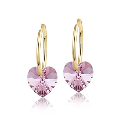 Montebello Oorbellen Claire HG78 - Swarovski Hart - 925 Zilver Verguld - Ø10mm - 20mm