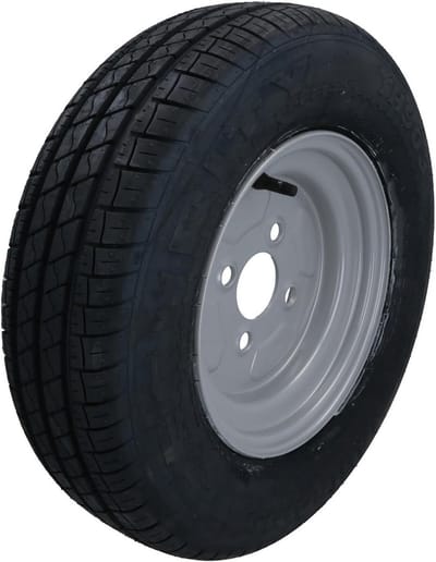 Wiel met Band - Reservewiel Aanhanger - Vervangen Beschadigd Wiel - 100mm PCD - 145 R10 - Zilver
