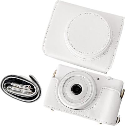 Leren Camera Case voor Sony ZV1F en ZV-1 II, Inclusief Camera Strap, Wit, Bescherming en Stijl voor Jouw Fotografie Accessoires