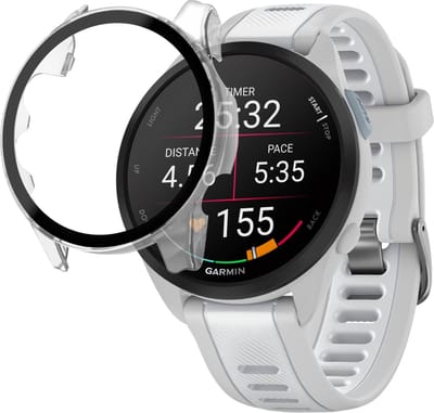 Hoesje voor Garmin Forerunner 165 / 165 Music - Harde beschermhoes transparant scherm gehard glas