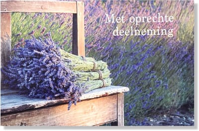 Met Oprechte Deelneming wenskaart - 12x17cm - Gevouwen kaart inclusief envelop - Rouwkaart