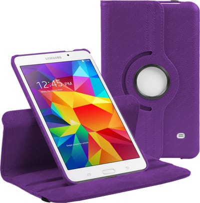 Draaibaar Hoesje - Rotation Tabletcase - Multi stand Case Geschikt voor: Samsung Galaxy Tab 4 8.0 Case SM-T330, T331 SM-T335 - 8 inch - Paars