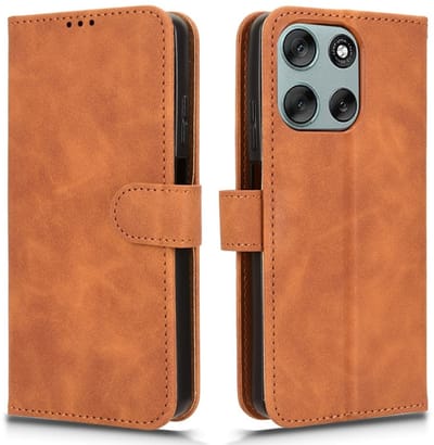 Coverup Hoesje - Geschikt voor Motorola Moto G56 Hoesje - Coverup Book Case - Bruin