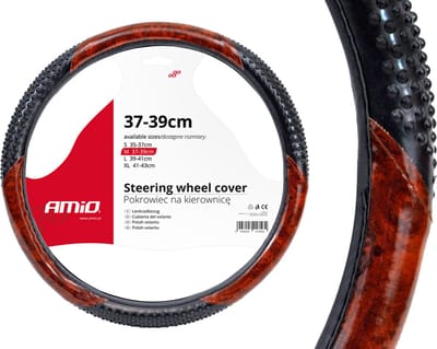 Stuurhoes Auto - Voor 37-39 cm Stuurwiel - Zwart / Houtlook