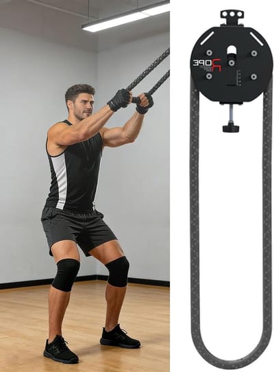 Touwtrainer - Kabeltrainer - Kracht Uithoudingsvermogen - Instelbare Weerstand - 4 Meter Touw - Rood Zwart