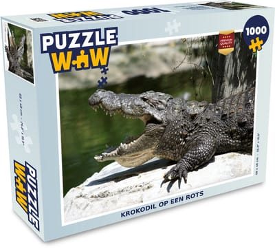 Puzzel Krokodil - Reptielen - Rots - Legpuzzel - Puzzel 1000 stukjes volwassenen